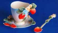 Cup Saucer Strawberry