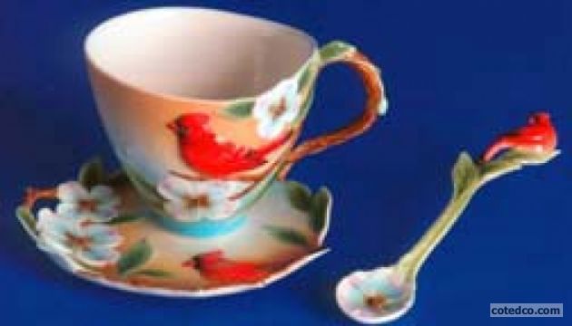 Cup Saucer Cardinal