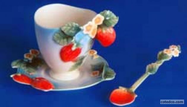 Cup Saucer Strawberry