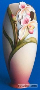 Slipper Orchid Tall Vase