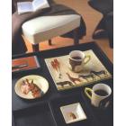 Coffret de 2 cendriers carr�s P.M. - 9,1x9,1 cm