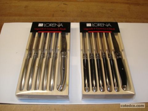 Lorena - Set De 6 Couteaux � Steak - Acier Et Noir