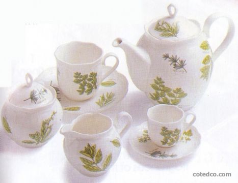 Garden - Sucrier, Theiere Et Paire-tasse Dejeuner