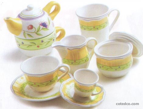 Provence - Theieres, Paire-tasse Cafe Et Dejeuner, Mug  Et Sucrier