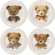 Coffret de 4 Assiettes canap�s assorties - diam. 16,5 cm
