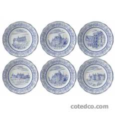 Coffret 6 assiettes dessert 19.8cm - Châteaux de la Loire