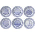 Coffret 6 assiettes dessert 19.8cm - Monuments de Paris