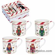 Coffret 4 Mugs 30cl en porcelaine
