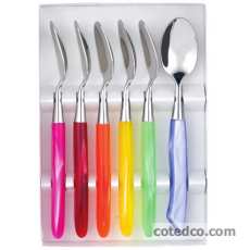Coffret 6 cuill�re caf� multicolore