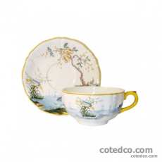 Coffret de 2 tasses et soucoupes d�jeuner - 40 cl - diam. 18 cm