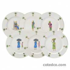 Assiette dessert d�cor Femmes-Coupe de fruit