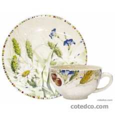 Coffret de 2 tasses et soucoupes d�jeuner - 32 cl - diam. 18 cm