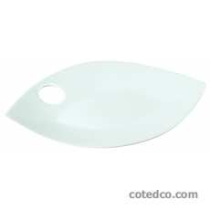 Assiette ovale avec trou 245 x 350mm �mail reglisse