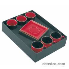 Coffret 6 P-Tasse caf� ( 3 rouge + 3 noir )
