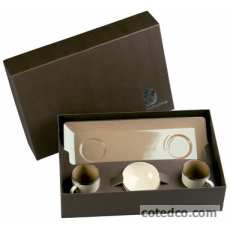 Coffret 1 Plateau caf� + 2 Tasses Cr�me + 1 Coupelle Cr�me