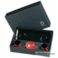 Coffret 1 Plateau Black + 2 Tasses Red + 1 Coupelle Red