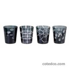 Coffret de 4 Gobelets Geometry Noir