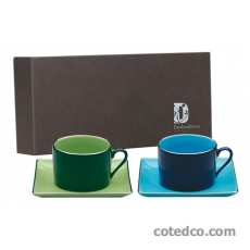 Coffret 2 P-Tasse D�jeuner ( 1 Outremer + 1 vert sapin )