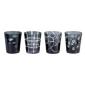 Coffret de 4 Gobelets Bas Geometry Noir