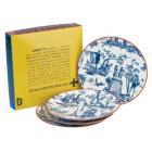 Coffret 4 Assiettes plates diam 265mm Toile de Jouy
