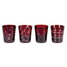 Coffret de 4 Gobelets Bas Geometry Rouge