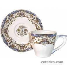 Coffret de 6 tasses et soucoupes th� U.S. - 25 cl - diam. 15,3 cm