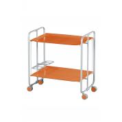 Desserte pliante 2 plateaux Orange - Blanc