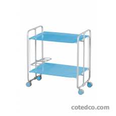 Desserte pliante 2 plateaux Bleu - Gris
