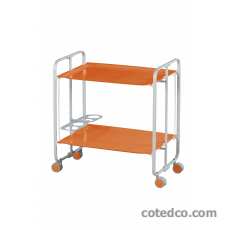 Desserte pliante 2 plateaux Orange - Gris
