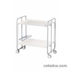 Desserte pliante 2 plateaux Blanc - Blanc