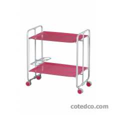 Desserte pliante 2 plateaux Rose - Gris