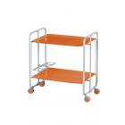 Desserte pliante 2 plateaux Orange - Blanc