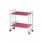Desserte pliante 2 plateaux Rose - Gris