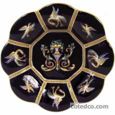 Coffret de 1 plateau Delft grosses c�tes - diam. 22,4 cm