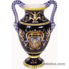 Coffret de 1 vase Urbino uni � anses - H. 28,2 cm