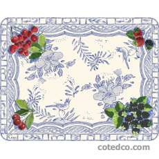 Plateau GM M�lamine - 48x38 cm - Oiseau Bleu