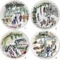 Coffret de 4 Assiettes canap�s Quartier de Paris - diam. 16,5 cm