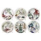 Coffret de 6 Assiettes dessert assorties - diam. 21,8 cm