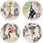 Coffret de 4 Assiettes canap�s Mode - diam. 16,5 cm