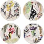 Coffret de 4 Assiettes canap�s Mode - diam. 16,5 cm