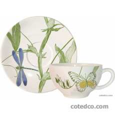 Coffret de 2 tasses et soucoupes d�jeuner - 32 cl - diam. 18 cm