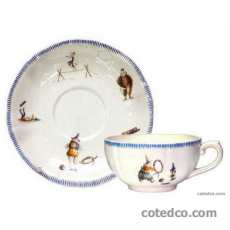 Coffret de 2 tasses et soucoupes d�jeuner - 40 cl - diam. 18 cm
