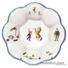 Coffret de 1 plateau Delft grosses c�tes - diam. 22,4 cm
