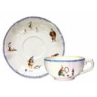 Coffret de 2 tasses et soucoupes d�jeuner - 40 cl - diam. 18 cm