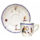 Coffret de 6 tasses et soucoupes caf� - 11 cl - diam. 14 cm