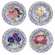 Coffret de 4 Assiettes canap�s fleuri - diam. 16,5 cm
