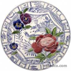 Coffret de 1 plat � g�teaux fleuri - diam. 30 cm