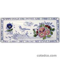Coffret de 1 plat � cake fleuri - 35,6x15,3 cm