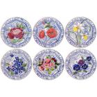 Coffret de 6 Assiettes dessert fleuri - diam. 21,8 cm