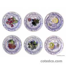 Coffret de 6 Assiettes canap�s fruits - diam. 16,5 cm